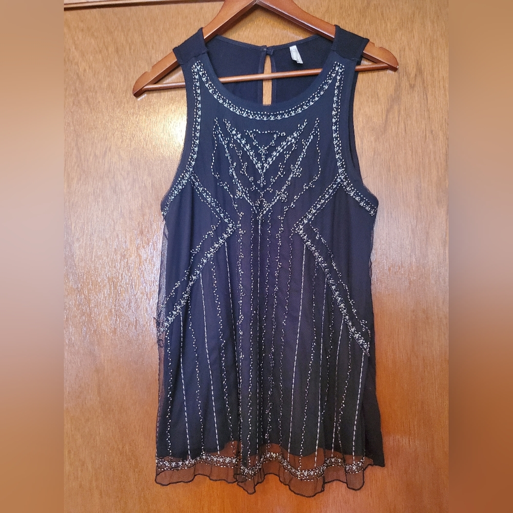 Black beaded tank